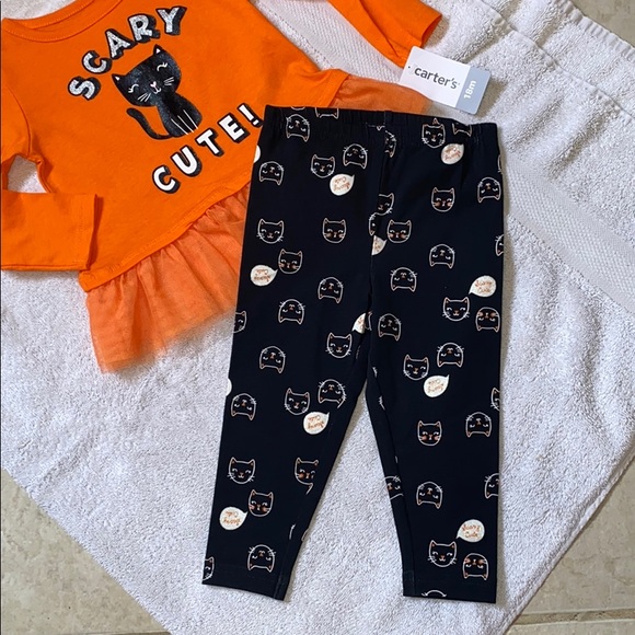 🎃 New Carter’s Halloween Scary & Cute Cat Top & Legging Set - Picture 5 of 11
